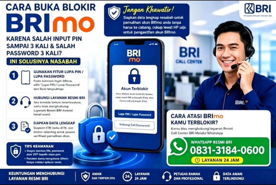 Cara Terbaru Mengatasi Lupa PIN Password BRimo tampan ke bank